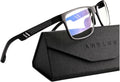 Blue Light Blocking Glasses Men Computer Gaming Glasses Lightweight Al-Mg Metal Anti Eyestrain Eye Protection
