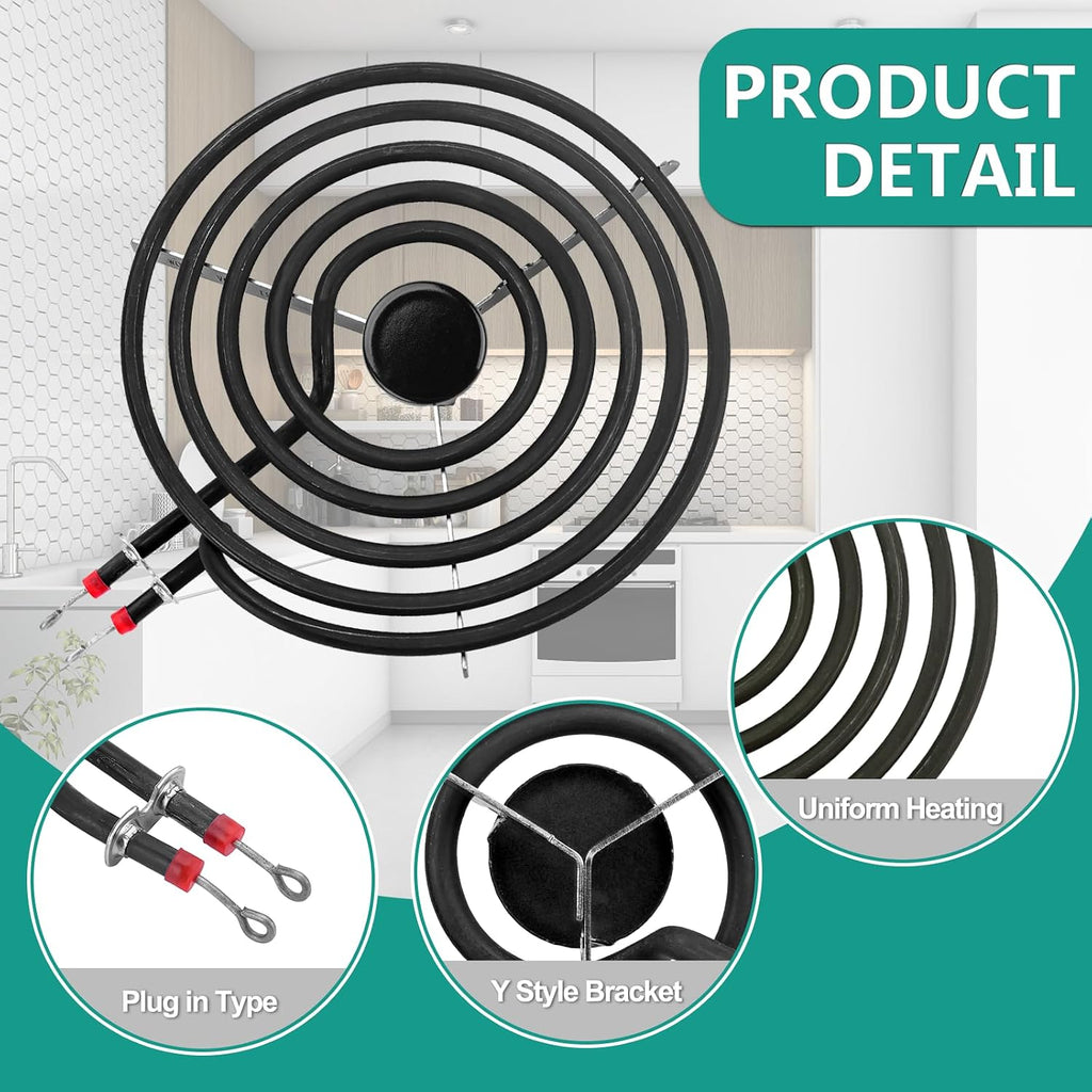 5304430149 5304430150 Black Porcelain Drip Pan Set & MP22YA Electric Range Burner Element Unit Set by Cenipar-Compatible with Frigi-daire Ken-more Cros-ley Tap-pan Range Oven/Stove