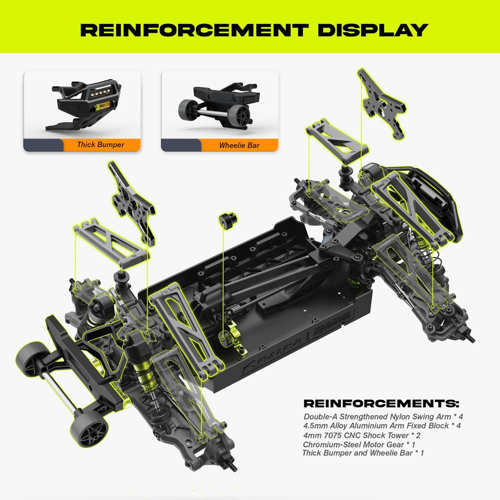 1/10 RTR Brushless Fast RC Cars for Adults,Max 50mph Hobby Electric Off-Road Monster Truck,Waterproof High Speed RC