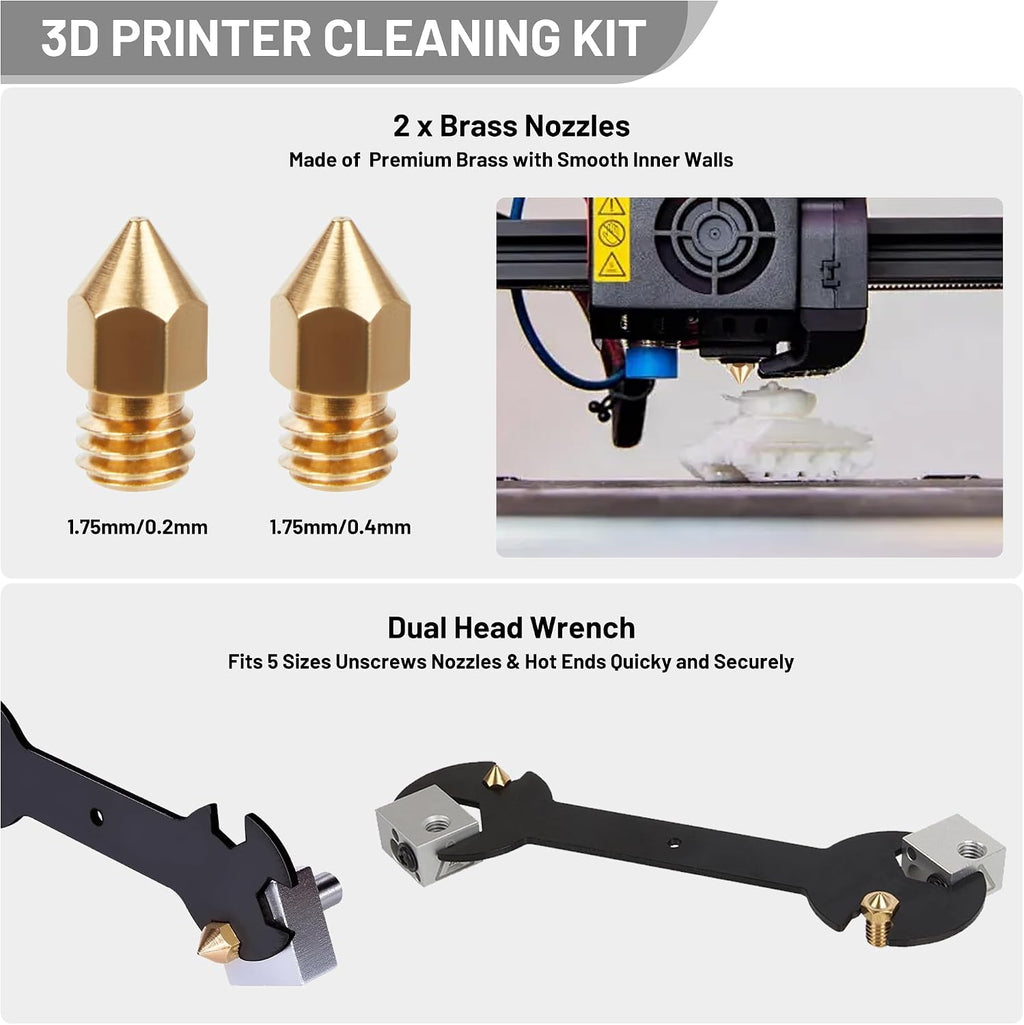 3D Printing Tool Set, 58Pcs 3D Printer Accessories with Deburring Tools, Removal Scrapers, Blades, Pliers, Wrenches