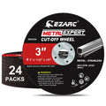 EZARC Metal Cut Off Wheels 3 x 1/32 x 3/8-Inch, 24-Pack