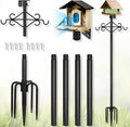 89’’ Smart Bird Feeder Pole Heavy Duty, 5-Prong Base & Double Hooks