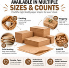 Indented Kraft Paper Sheets, 60 lb, 24 x 36 in, 210 Sheets