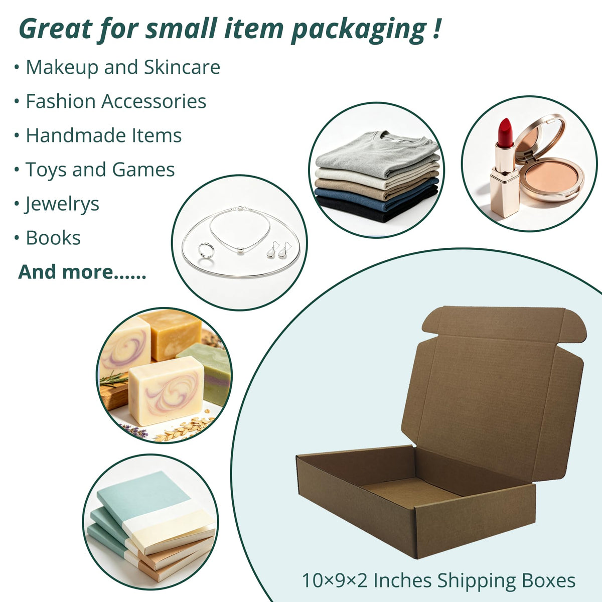 10 x9 x2 inches Corrugated Shipping Boxes, Brown Cardboard Mailers, 28 Pack