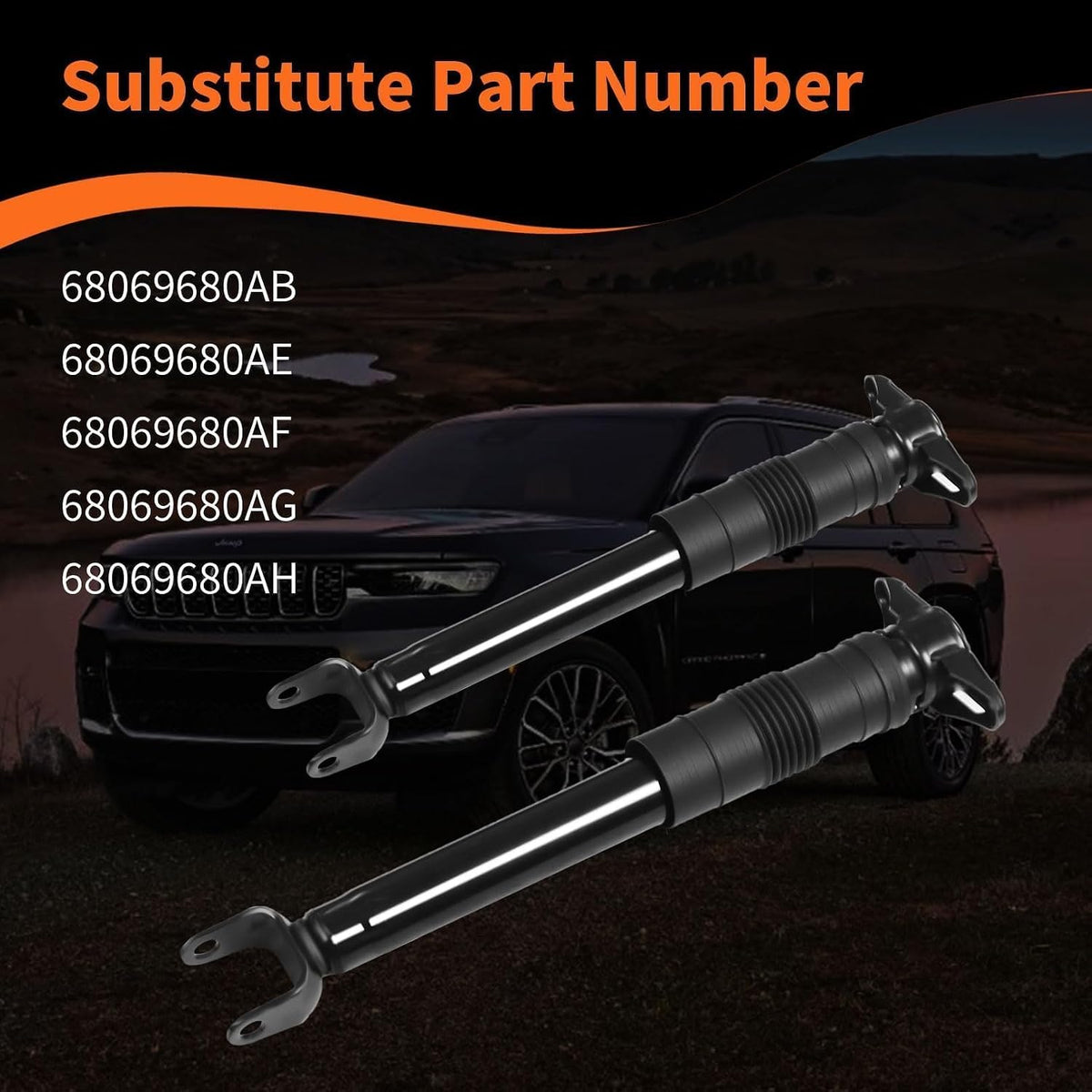 Pair Rear Shocks Absorbers Compatible with Durango Grand Cherokee