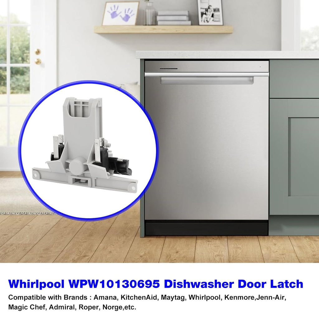 WPW10130695 Dishwasher Door Latch Handle Replacement Whirlpool Amana