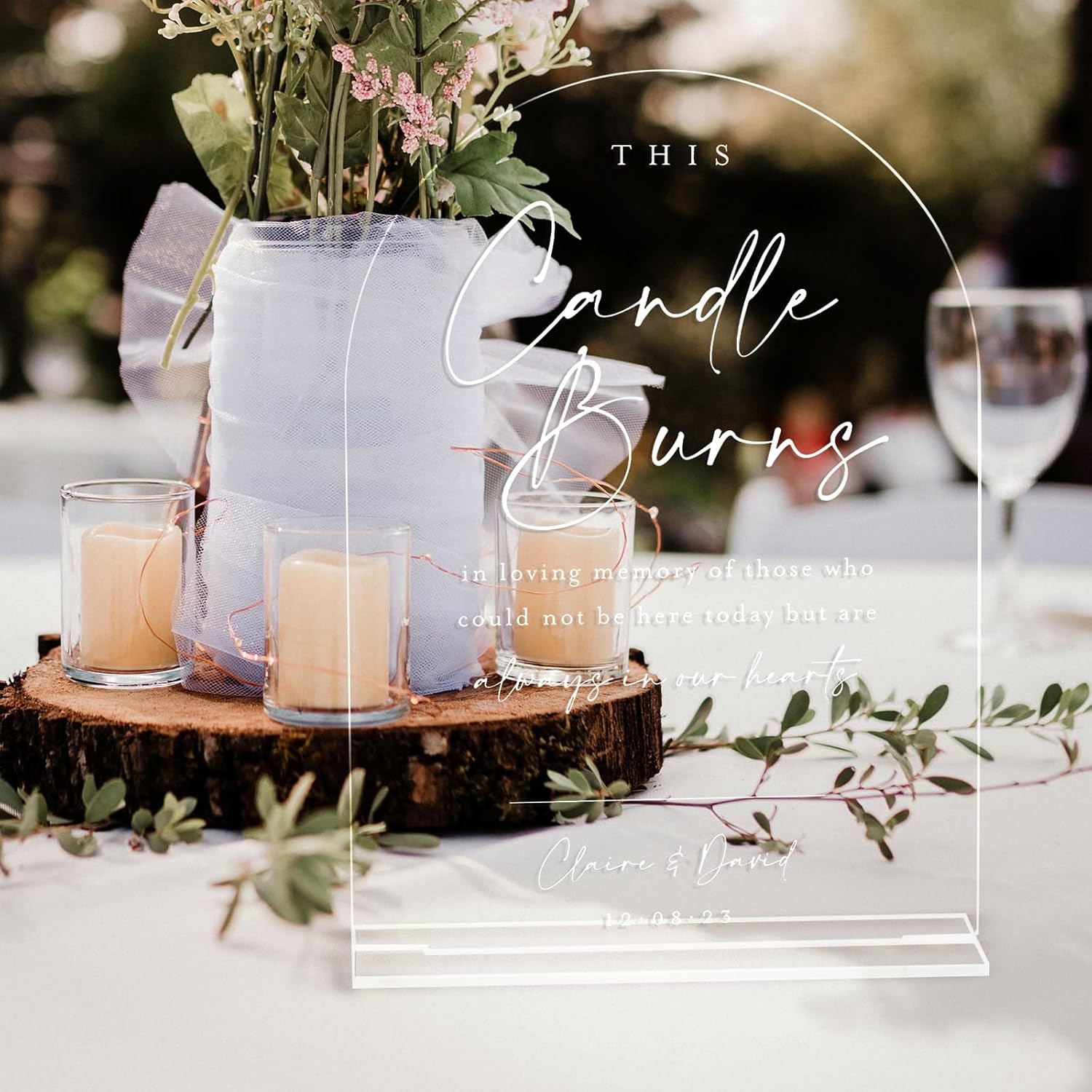 8x10 Inch Blank Clear Arch Acrylic Sign with Stand 1/8 inch Thick | 5 Pack Blank Clear Acrylic Arch Signs with Base