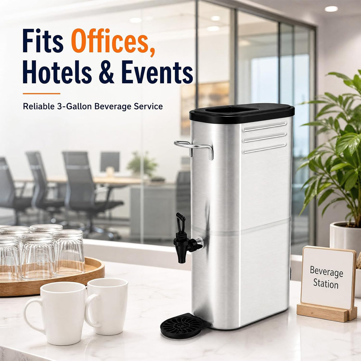 3 Gallon Stainless Steel Commercial Iced Tea Dispenser