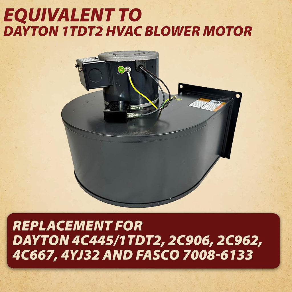 Dayton 1TDT2 HVAC Blower Fan Motor, 549 CFM, 115V