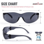 Black Safety Glasses for Men & Women, Bulk, ANSI Z87.1, 12 Pack