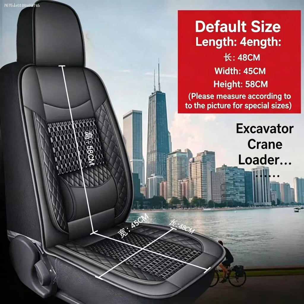 Excavator Seat Cover for Bobcat E32 E34 E35 E38 E40 E42 E45 E48 E50 E55,Full Wrap-Around Design with Built-in Anti-Slip Seat Cushion Easy to Wipe Clean Seat Protectors Parts,Black