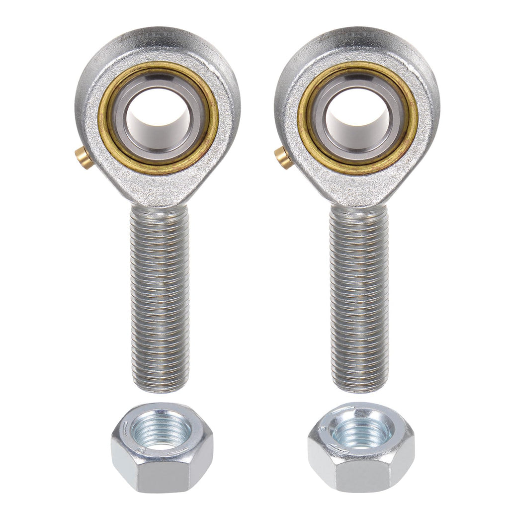 uxcell POSB7 7/16 Inch Male Rod End Bearing Set - 2pcs of 7/16-20 Left and Right Hand Thread Rod Ends with Jam Nut
