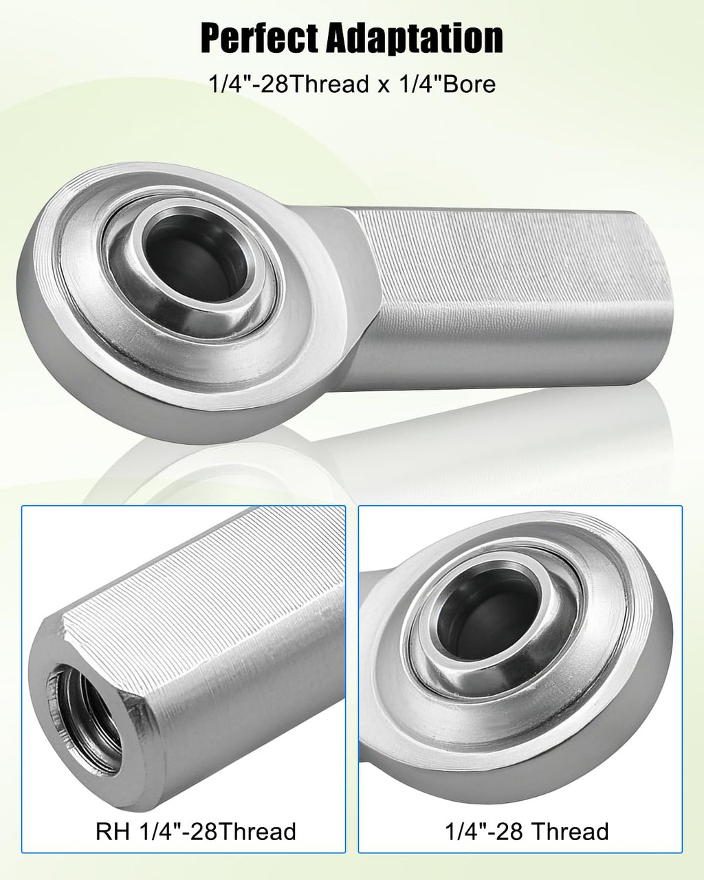 4PCS RH 1/4 x 1/4-28 Heim Joint Rod End Kit Fit for Hydraulic Cylinders