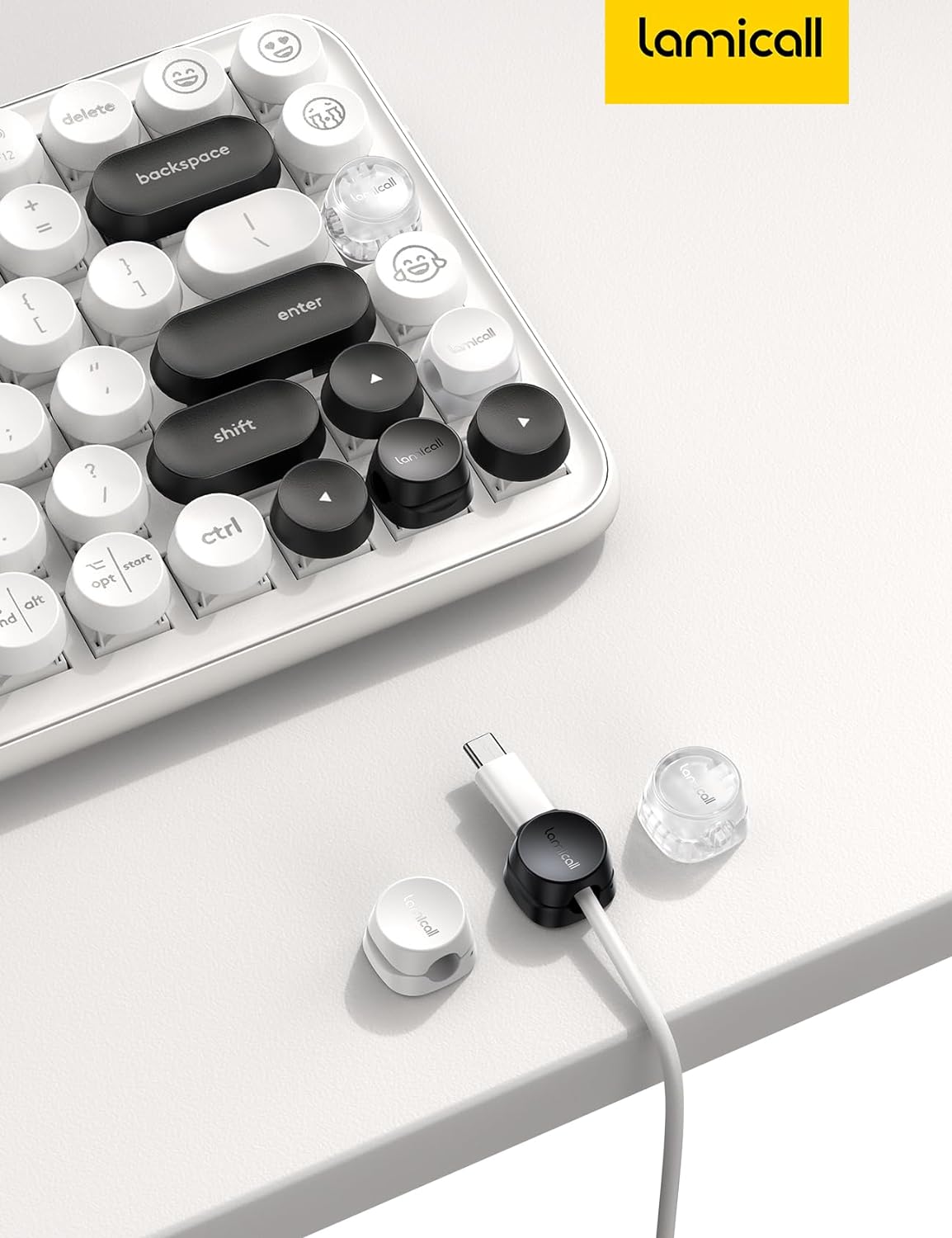 Cord Organizer [1s Lock] Spring Cable Holder Clips - 6Pack Desk Cable Management Clips, Phone Charger Cord [Smooth