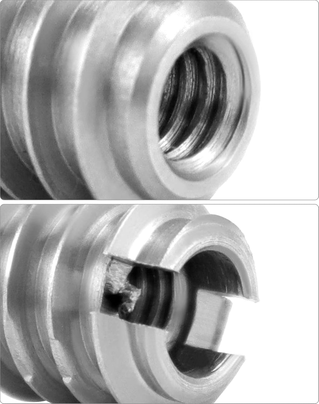 QWORK Stainless Steel Threaded Insert for Hard-Wood, 8-32 Internal Threads 20 Pack 0.375" Long Nut Inserts for Hardwoods, Softwoods, Plywood and Composites