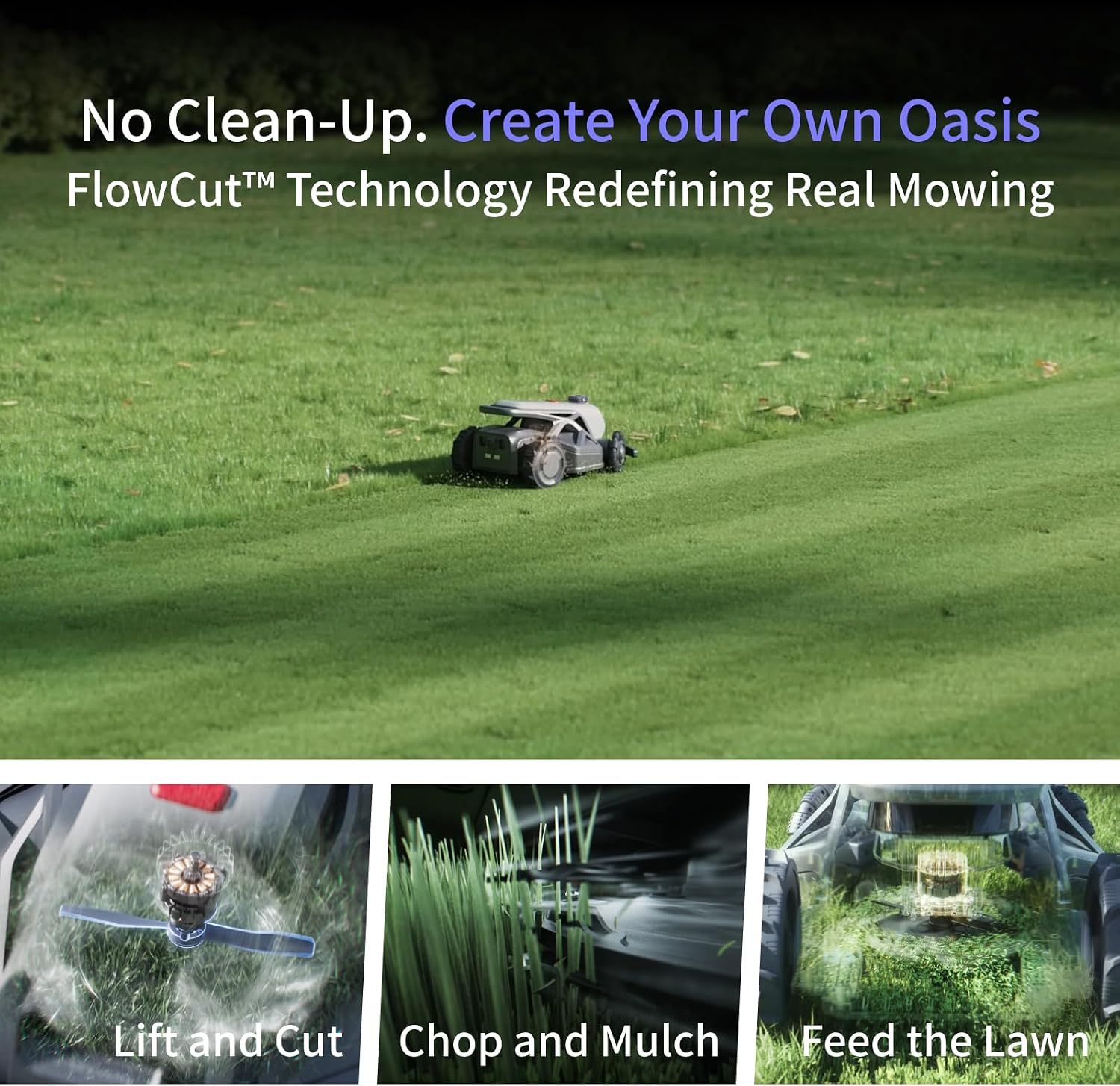 TRON Robot Lawn Mower 1 Acres, NRTK + 5 Vision Wire-Free Robotic Lawnmowe,AI Obstacle Avoidance, No Perimeter