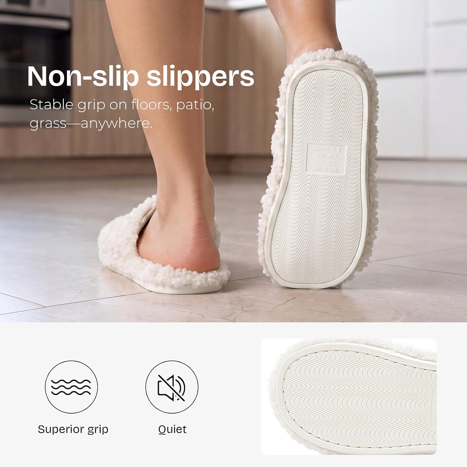 Women's Fuzzy Open Toe Slippers Memory Foam Indoor House Shoes | Machine