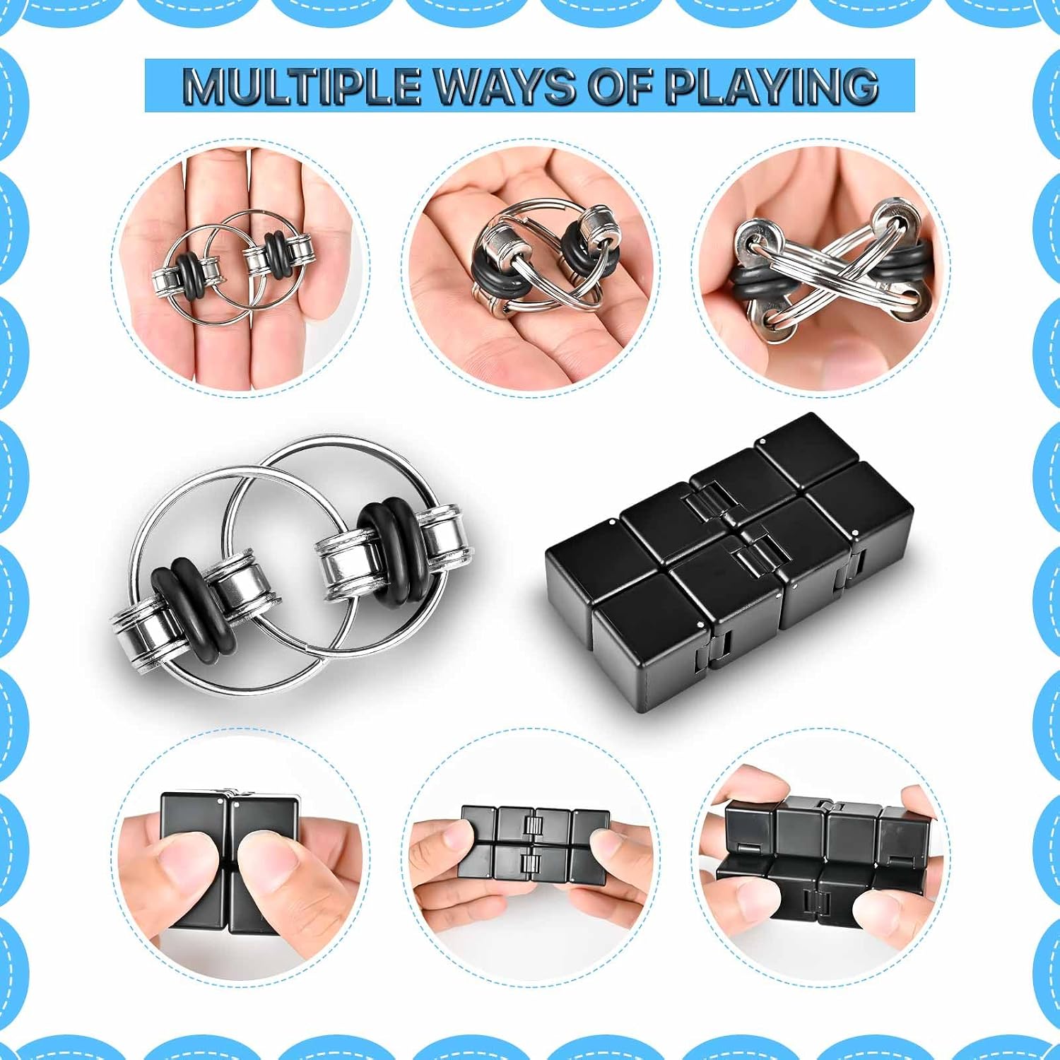 5PC Fidget Toys Adults Set Fidgets for Classroom Must Have Autism Sensory Pack Figette Cube ADHD Special Treasure