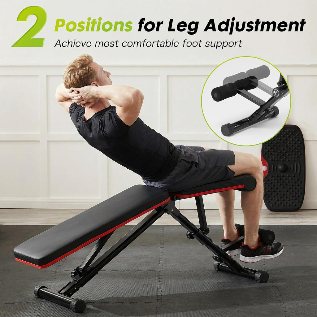 Adjustable Weight Bench for Full Body Strength Training, Foldable Workout Bench with Incline Flat Positions, 795 lbs