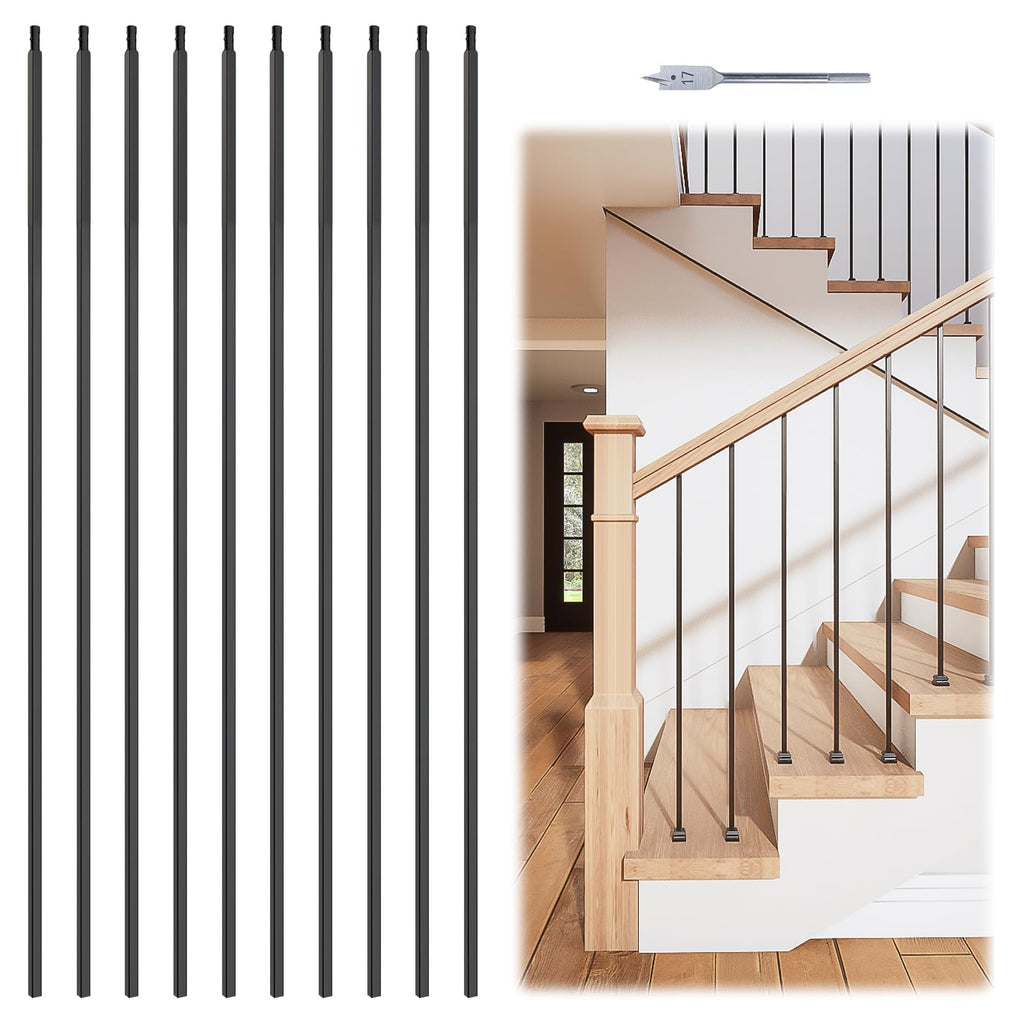 10 Pack 44" Straight Hollow Iron Balusters WT30