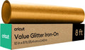 Value Glitter Iron On, Gold (10in x 8ft roll) | HTV Heat Transfer Vinyl