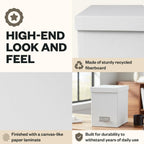 Bigso John Fiberboard Label Frame Desktop File Storage Box - Document Organizer for Important Paperwork - Durable