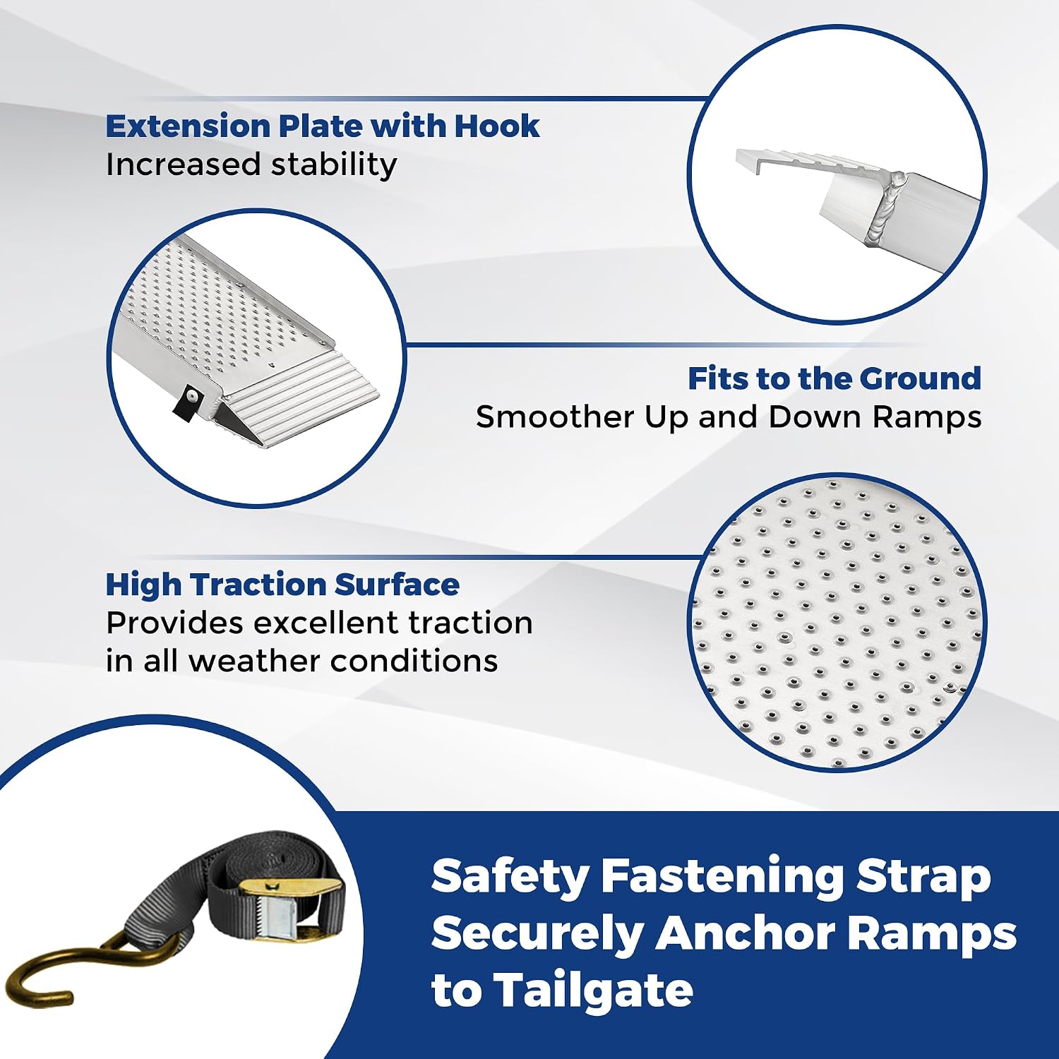 Aluminum Motorcycle Ramps & Loading Ramps for Pickup Trucks - Tri-Fold Lightweight Design for Dirt Bikes, Lawn