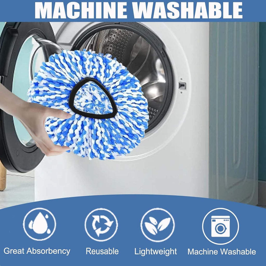 4-Pack Spin Mop Replacement Head for O-Ceda RinseClean Spin Mop Refill 2-Tank System Microfiber Deep Cleaning Machine