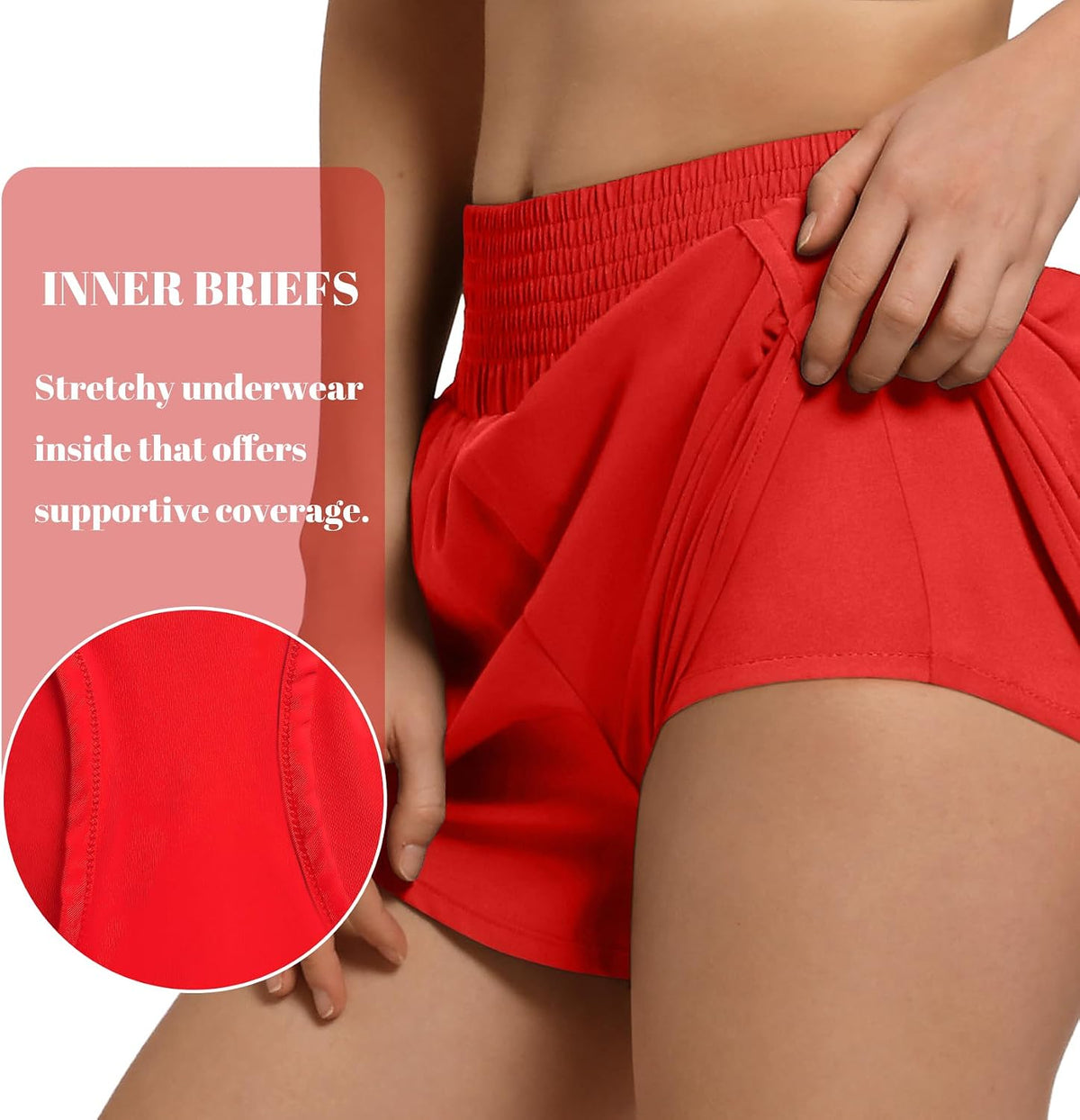 Women's High Waist Athletic Shorts Quick Dry Sporty Workout Running Shorts for Women with Zipper Pocket