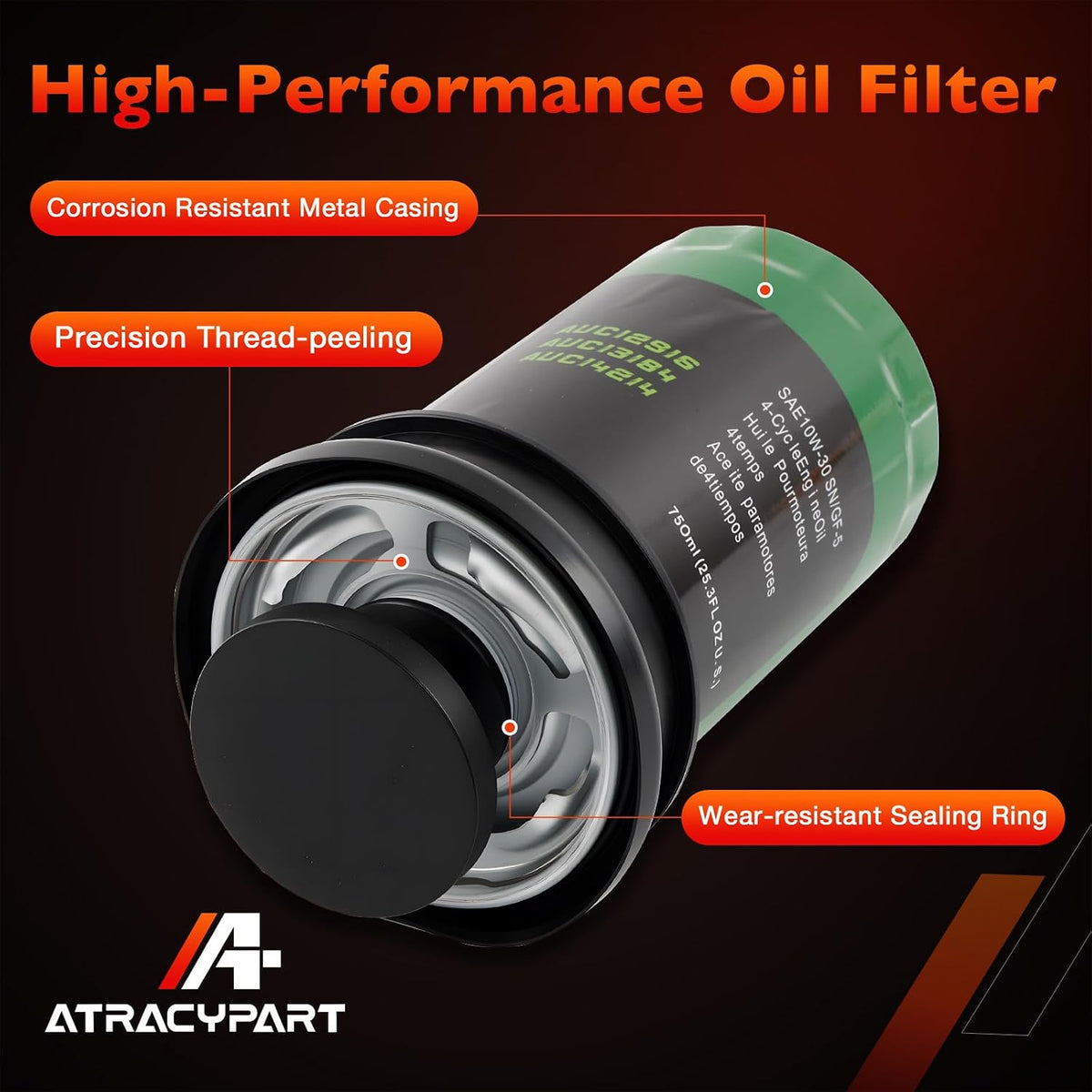 AUC12916 Dry Oil Filter, Fits John Deere 100 Series Oil Change Kit