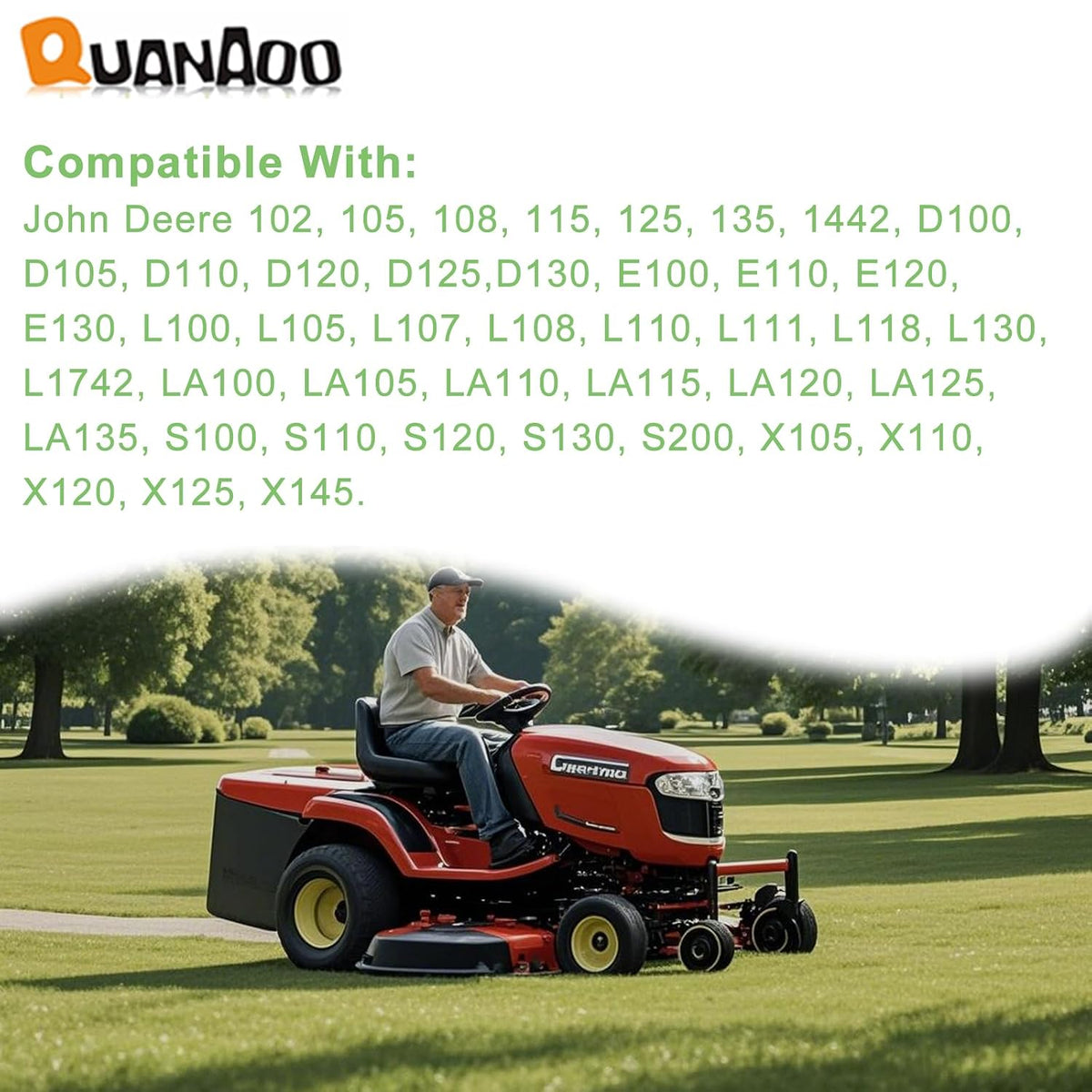 GX20072 Deck Belt 1/2" x 104" for John Deere D100 D105 D110 D125 D130 L100 L110 E100 E110 E120 E130 LA105 LA110 LA115 S100 GY20570 42in Riding Mower/Tractors Replace GY20570