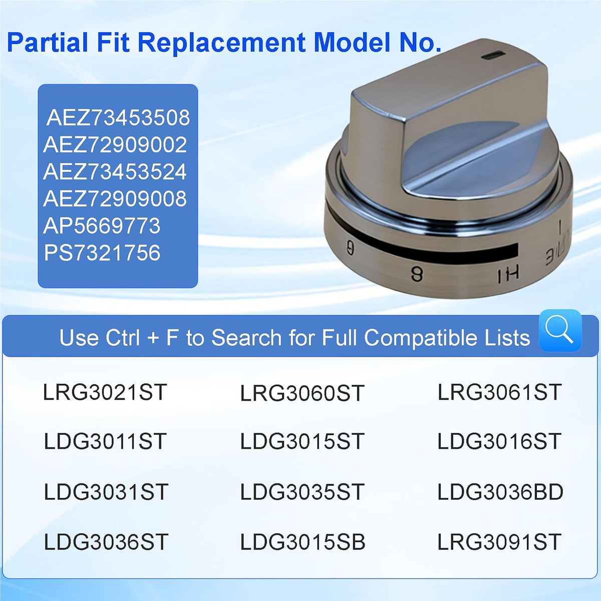 5 pcs LG Gas StoveKnobs Replacements AEZ73453509