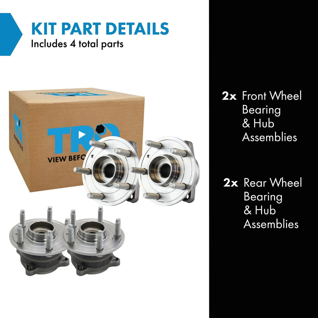 TRQ 2 Piece Wheel Bearing & Hub Assembly Set