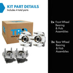 TRQ 2 Piece Wheel Bearing & Hub Assembly Set