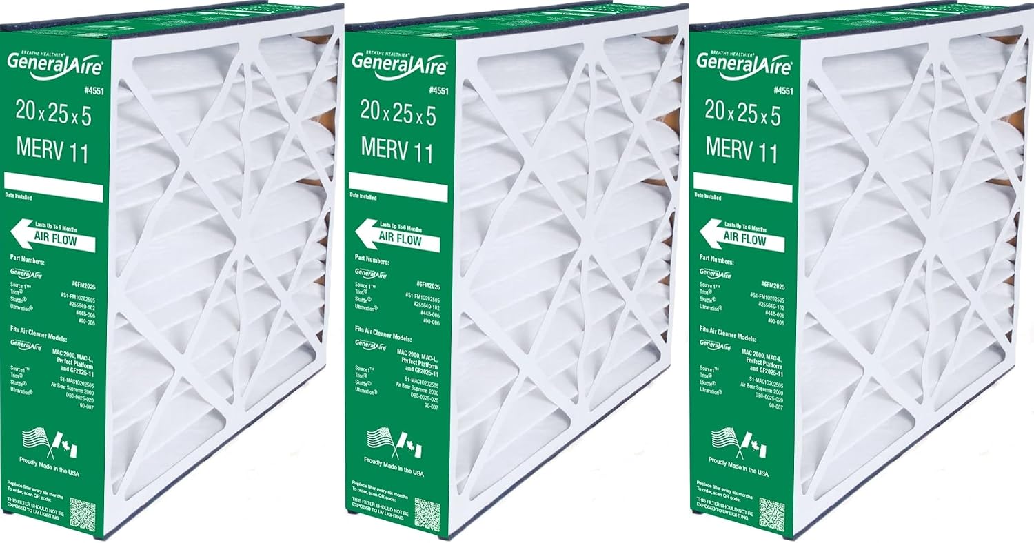 # 4551 for 4501 ReservePro 20x25x5 furnace filter, Actual Size:19 5/8" x 24 3/16" x 4 15/16" - Case of 3 Filters
