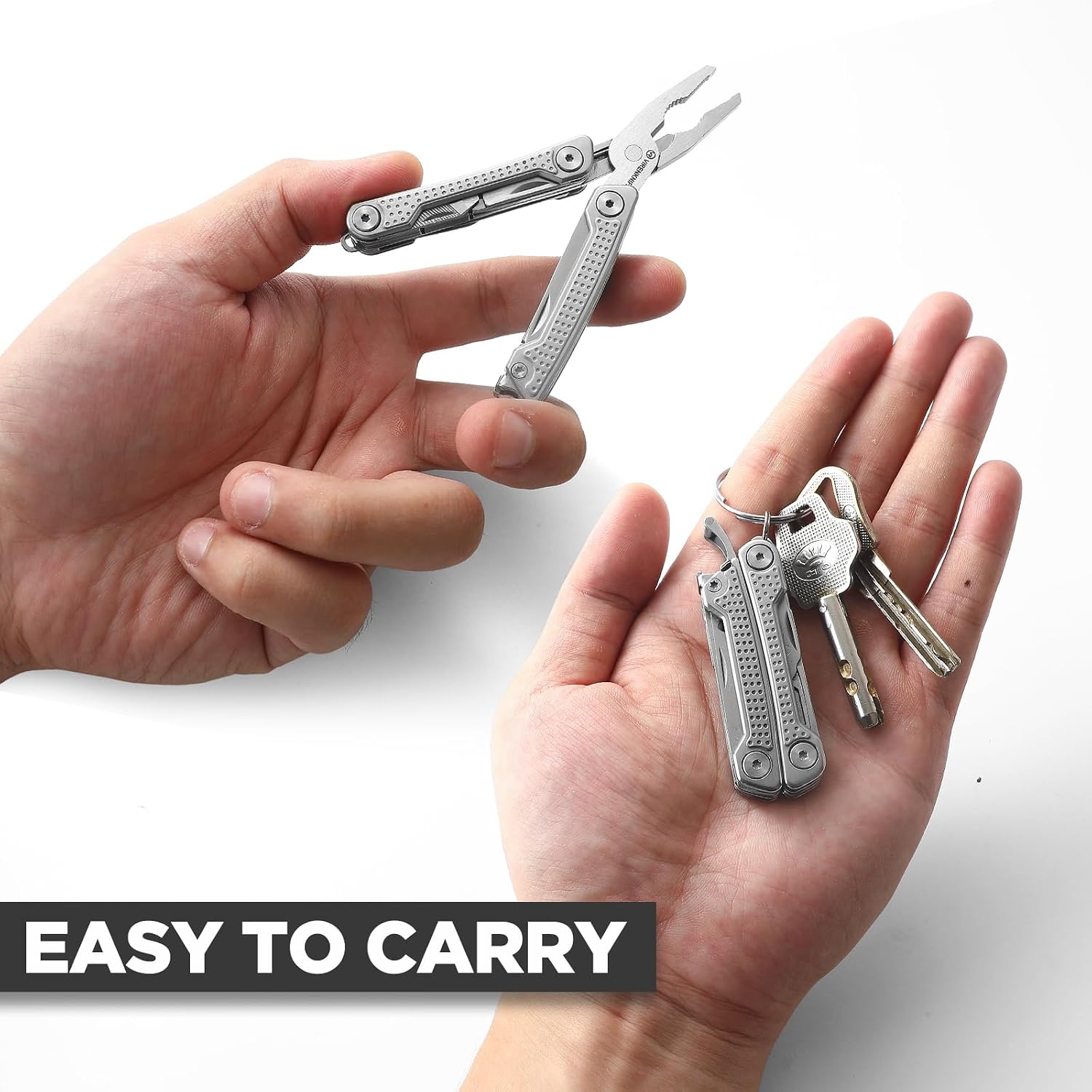 VIRENKNIFE Multitool, 11-in-1 Mini EDC Multitool, Gifts for Men,Stainless Steel Multi Tool Pliers with Pocket Knife