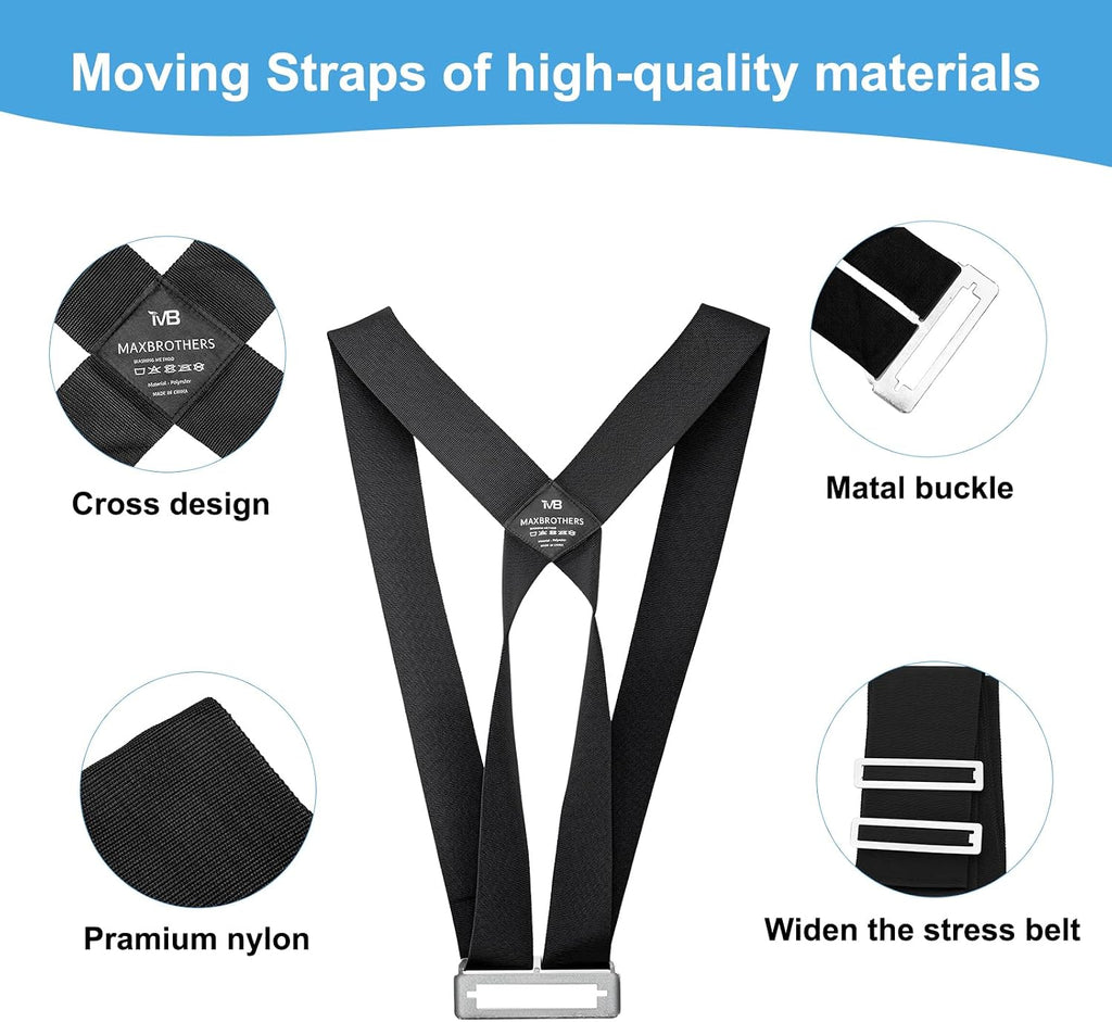 Moving Straps(5" of Width), Lifting Straps for 2 Movers, Shoulder Moving Straps Perfect for Equipment, Appliances