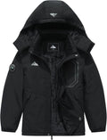 Boy's Winter Ski Jacket Warm Snow Coat Thickened Windproof Hooded | Coat Waterproof Outerwear with Zip Pockets