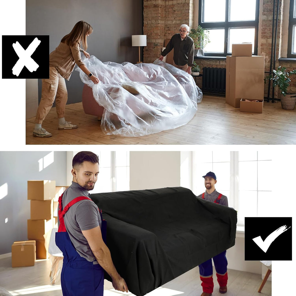 2 Pcs 80" X 144" Extra Large Moving Blankets Heavy Duty, Black