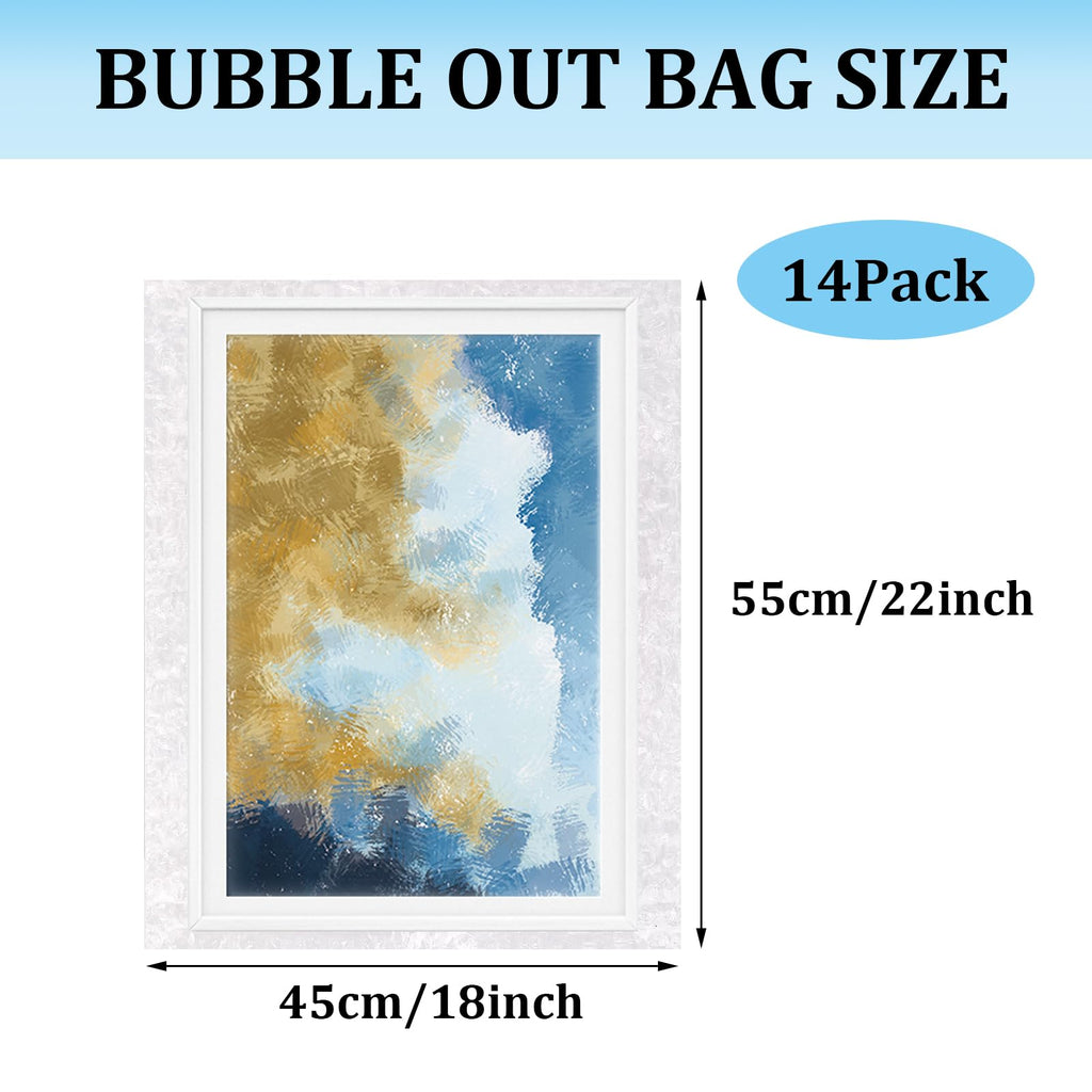 14PCS Clear Bubble Out Bags, 18x22" Large Bubble Pouches Wrap Bag