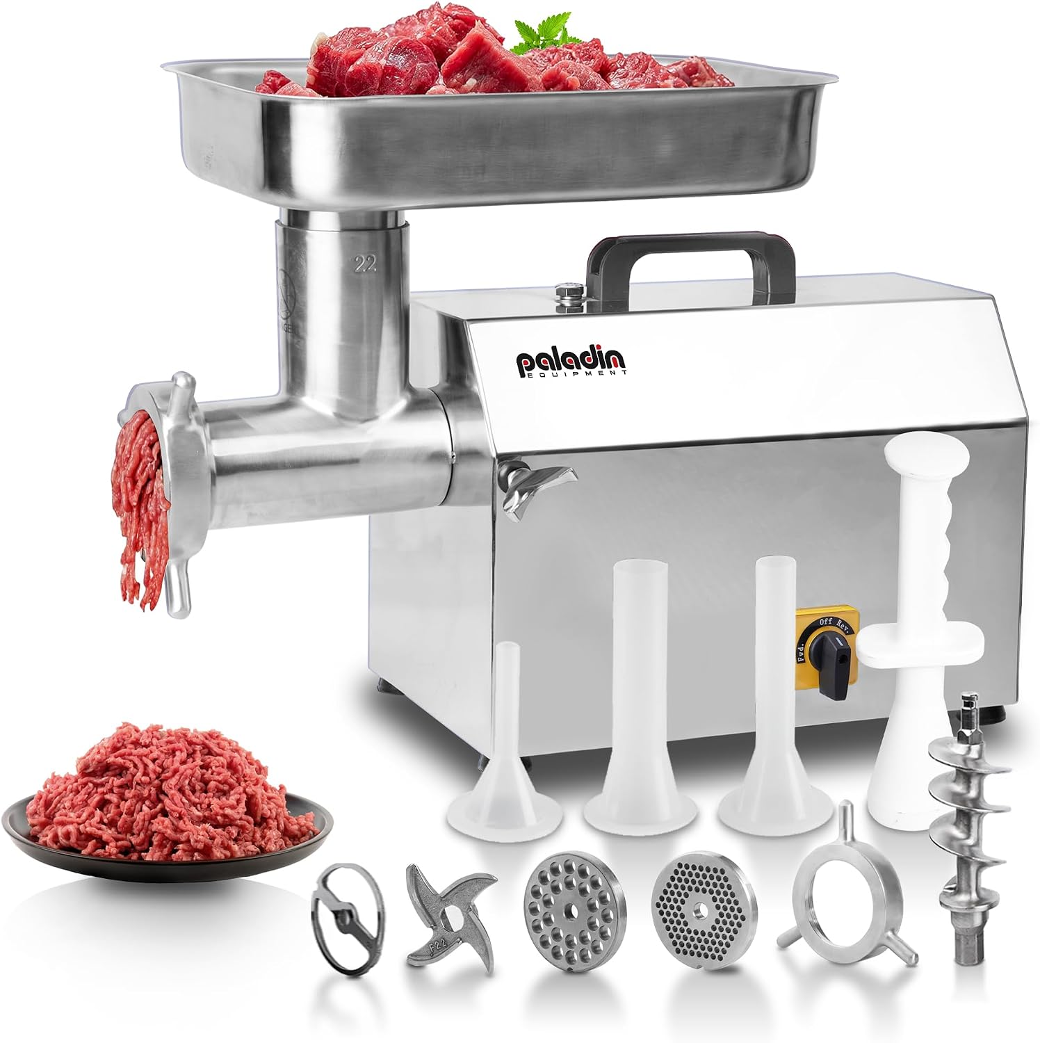 #22 Electric Commercial Meat Grinder Machine, 17 lbs/min