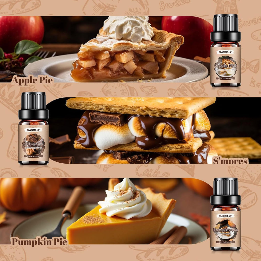 Bakery Essential Oils Set,Dessert Fragrance Oil for Candle & Soap Making | 6 Premium Scented Oils for Diffusers
