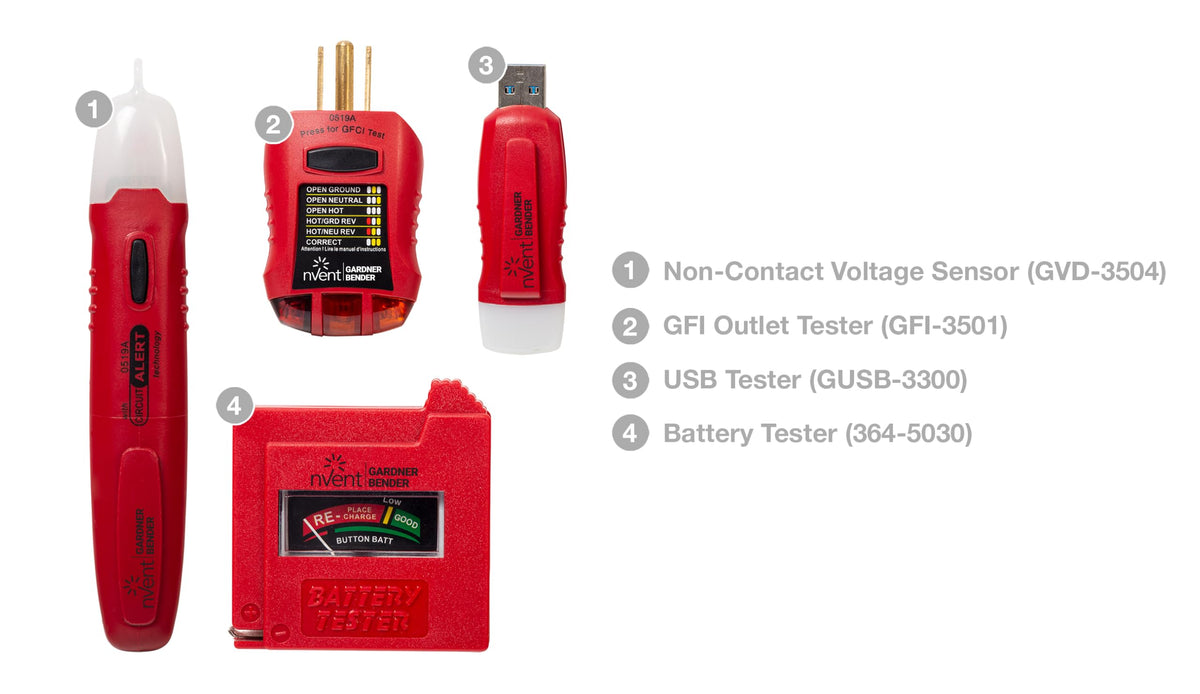nVent GARDNER BENDER GK-5 Household Electrical Tester Kit, (4 Pieces)
