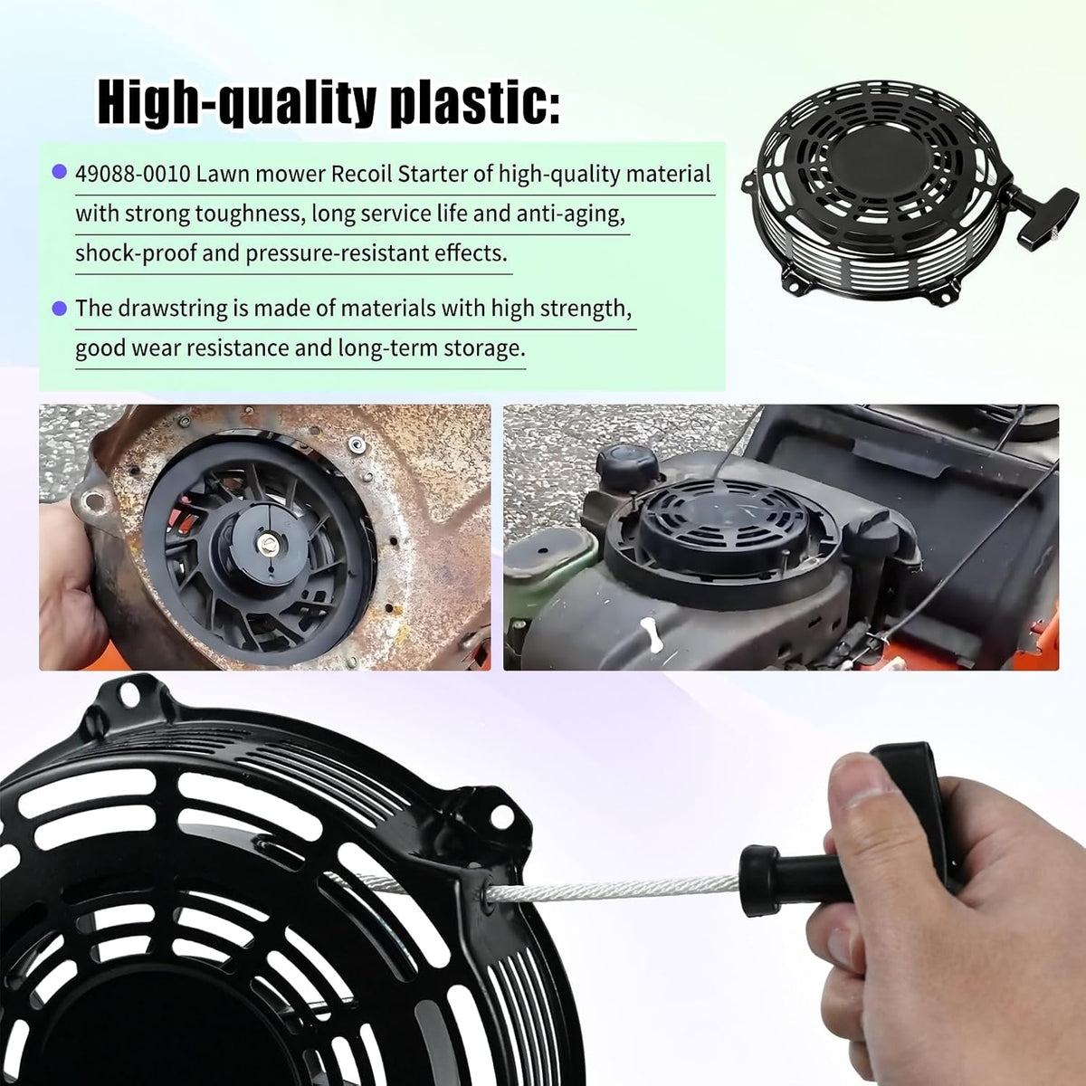 49088-0034 Lawn Mower Recoil Starter Compatible with Kawasaki Lawn Mower