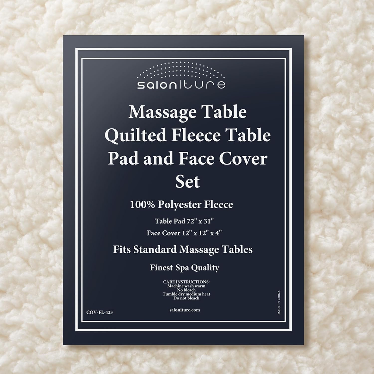 Fleece Reversible Quilted Massage Table Pad & Face Cradle Set - Soft and Comfortable 1/2" Thick Facial Bed and