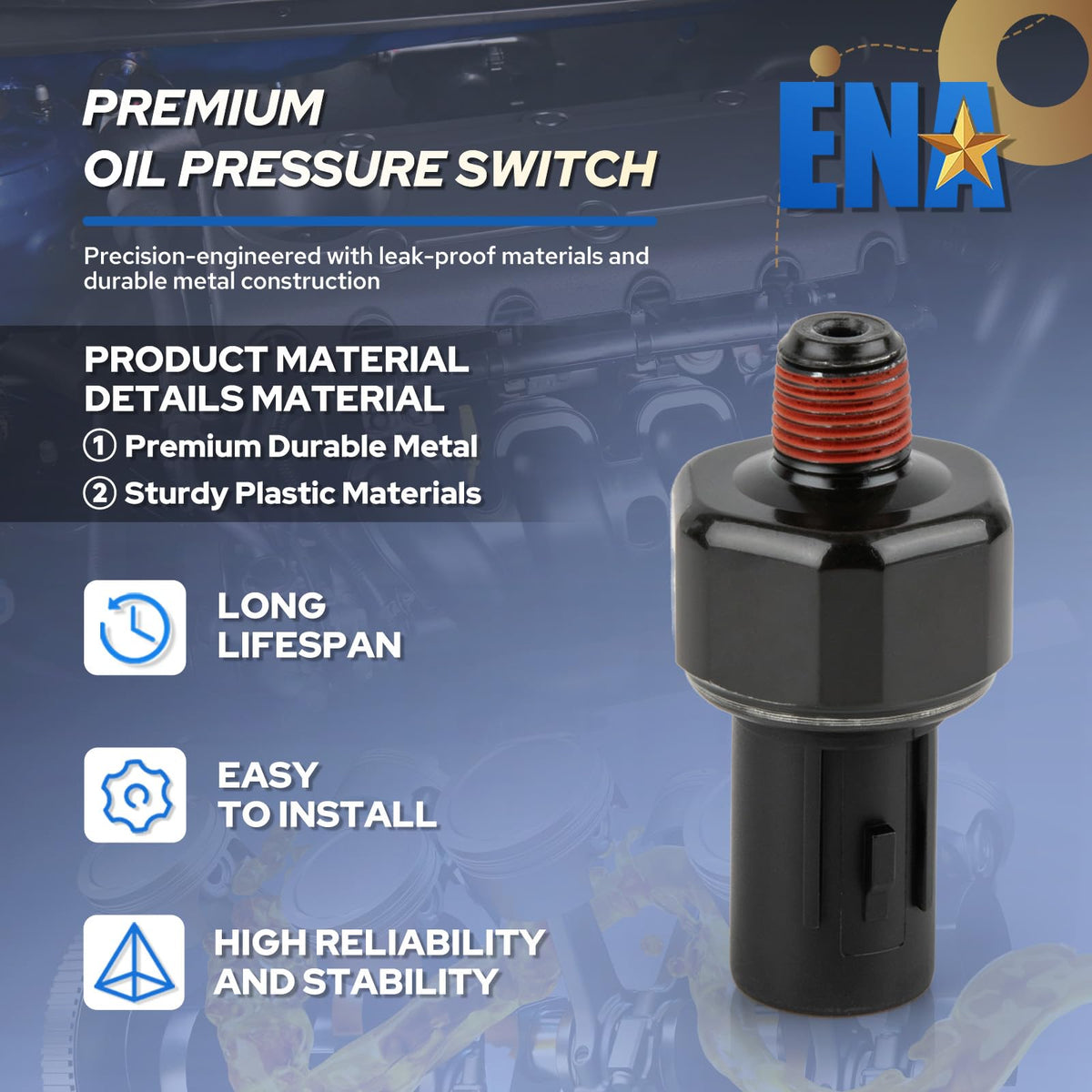 ENA Engine Oil Pressure Sensor Switch Compatible with Hyundai Elantra