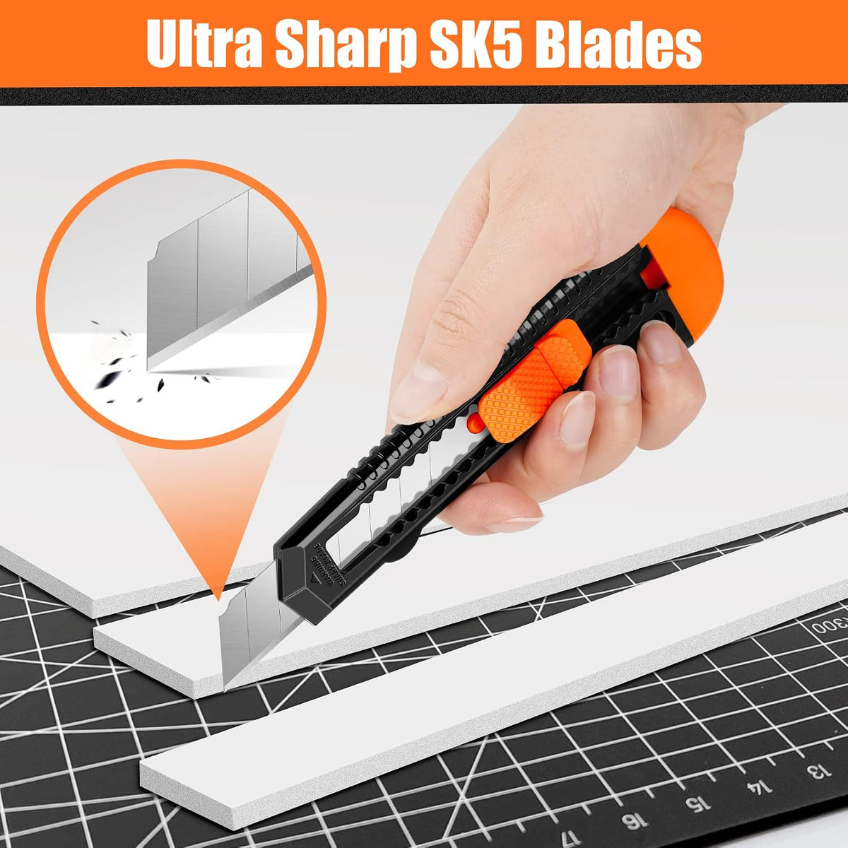 12 Pack Box Cutter Retractable, 18mm Snap-Off Utility Knife