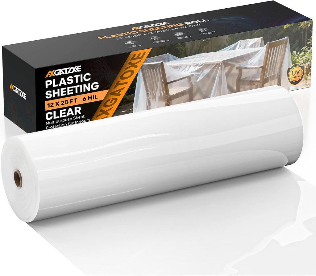 6 Mil 12x25 FT Heavy Duty Greenhouse Plastic Sheeting, 1-Roll