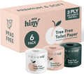 Premium Bamboo Toilet Paper 6 Mega Rolls 3ply 350 Sheets PFAS Free