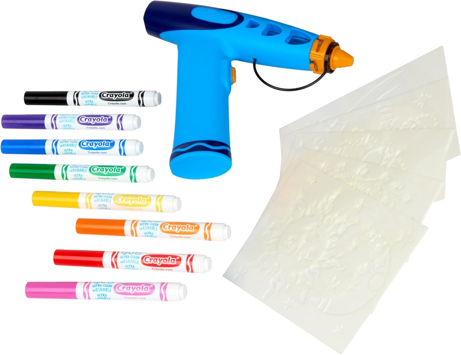 Marker Airbrush Spray Art Kit, 8 Washable Markers, 5 Stencils | Arts & Crafts Toys for Kids, Birthday, Holiday Gifts
